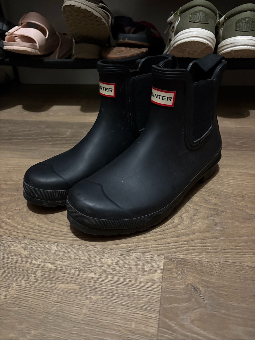 Hunter Black Short Chelsea Rain Boots for Men